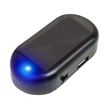 Car Solar Power Simulated Dummy Alarm, Flash Warning LED Light Alarm-1PC-Blue