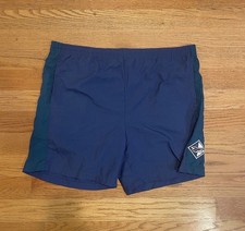 Vintage Reebok Blue And Green Athletic Shorts Embroidered Logo L