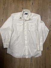 Vtg Panhandle Slim Western Long Sleeve Shirt Men Pearl Snap 17.5/35
