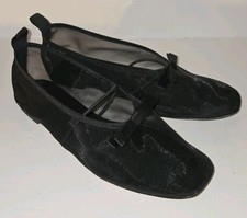 JCREW black Sheer Mesh Elastic Mary Jane Strap Satin Bow Flats 8.5