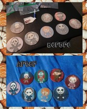 Cute Horror Coasters 5D Diamond Painting Kit Set Of 8 Chucky Ghostface Halloween