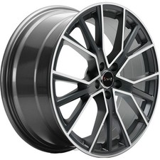AVUS AF18 21" 9.5J 5x112 ET 25 66.6 MATT ANTHRACITE POLISHED ALLOY WHEELS
