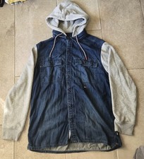 Tommy Hilfiger Denim Sudadera con Capucha Camisa Chaqueta Chamarra Talla L Streetwear Patinador