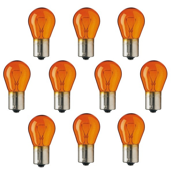 Auto Lampe Birne GlüHlampe 10 StüCk PY21W 12V 21W Bau15S Amber Orange-image