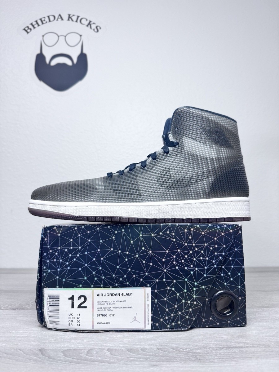 Size 12 - Nike Air Jordan Retro I 4LAB1 Reflective Silver Black