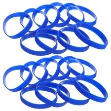 50 Pcs Silicone Wristbands Blank Stretch Silicone Band Bracelets for Teens