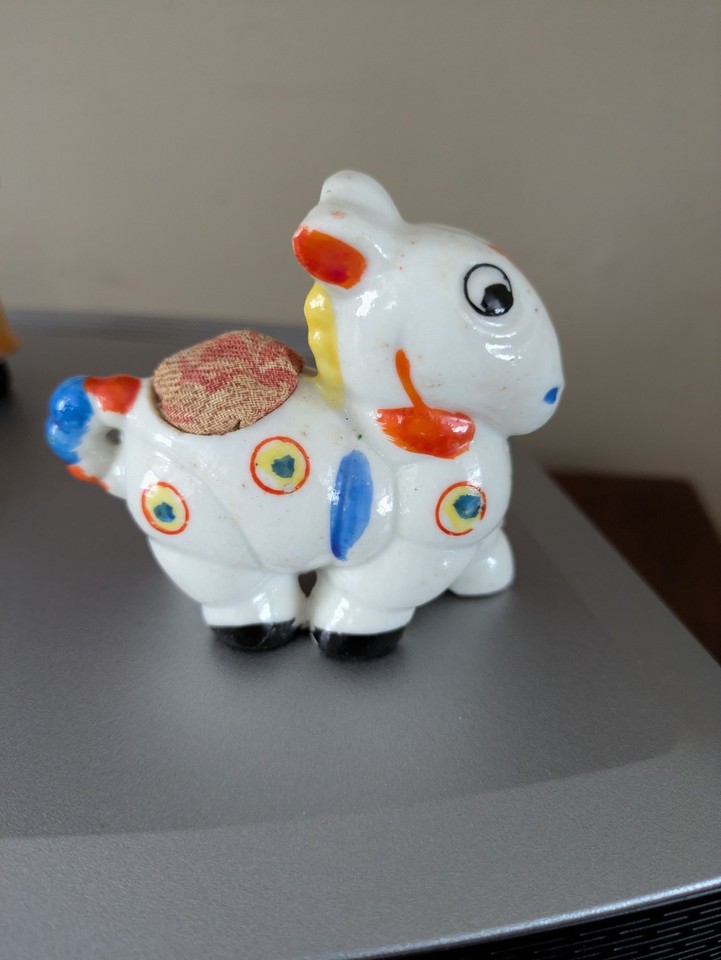 Lot Of Vintage Lusterware Pin Cushions Made In Japan Mouse Rabbit Cow ...