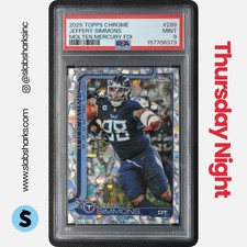 2025 TOPPS CHROME JEFFERY SIMMONS MOLTEN MERCURY FIRST DAY ISSUE REFR /6 PSA 9