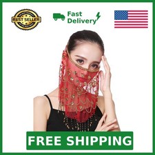 Belly Dance Face Veil India Dance Outfit Halloween Carnival Costumes Head Fac...