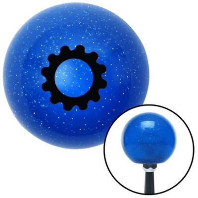 Black Solid Gear Blue Metal Flake Shift Knob w/ M16x1.5 Insert Shifter Auto