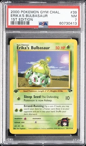 2000 POKEMON GYM CHALLENGE 1ST EDITION #39 ERIKA'S BULBASAUR PSA 7