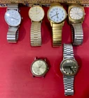 6 Vintage Mens Timex Watch Lot Quartz Analog Indiglo Hand Wind Parts or Repair
