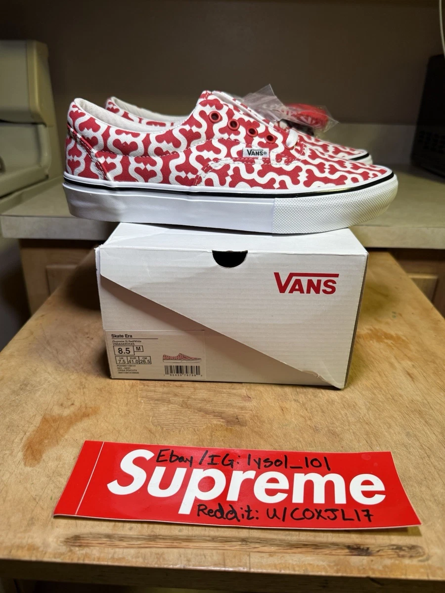 RARE ? Vans Skate Era Supreme Monogram‎ S Logo Red Size 6M New In Box Supreme x Vans Era Monogram S - Red for sale | eBay main image 2
