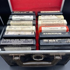 Lot of 12 8 Track Tapes Classic Rock Pop In Case Van Halen Untested