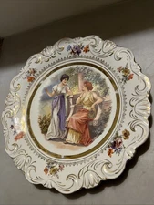 Wall Plate Dresden China Antique Porcelain Cabinet Plate