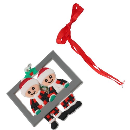 Baumschmuck Weihnachten personalisiert Familie Bilderrahmen Weihnachtsmann Xmas 1 Stück - Bild 5 von 25