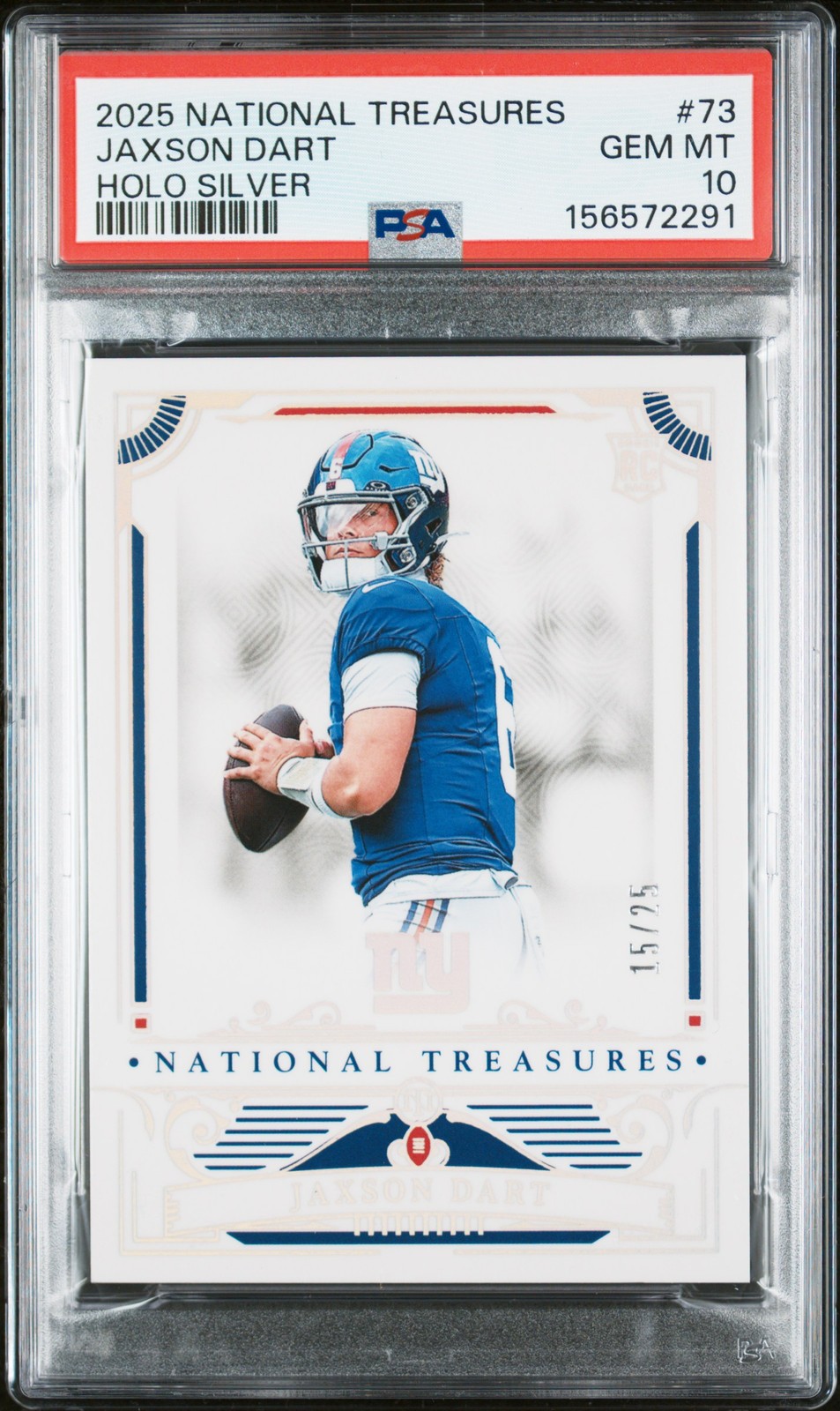 Jaxson Dart Panini National Treasures #73 Holo Silver