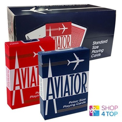 12 Decks Aviator Standard Index Spielkarten 6 Rot 6 Blau Versiegelte Box USpcc N