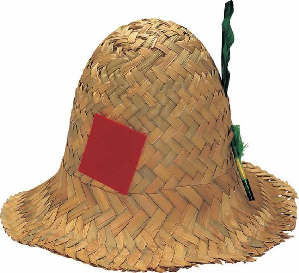 Straw Hillbilly Hat Hobo Feather Fancy Dress Halloween Adult