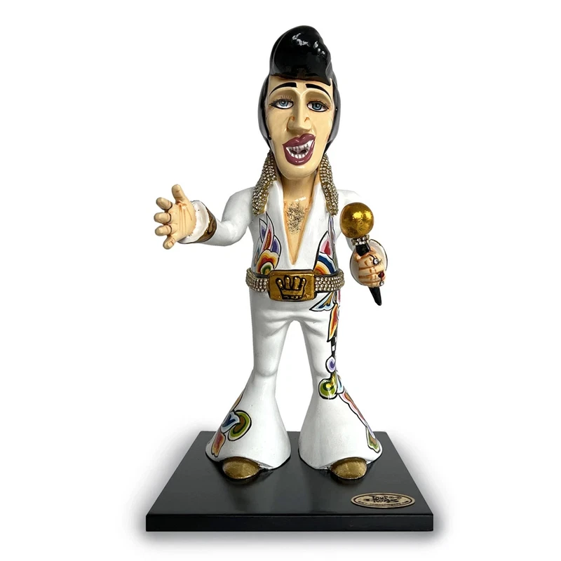 ELVIS PRESLEY Statua Scultura Caricatura Tom's Drag 4575 Cantante Pop Art Figura, fotografia 3 di 9
