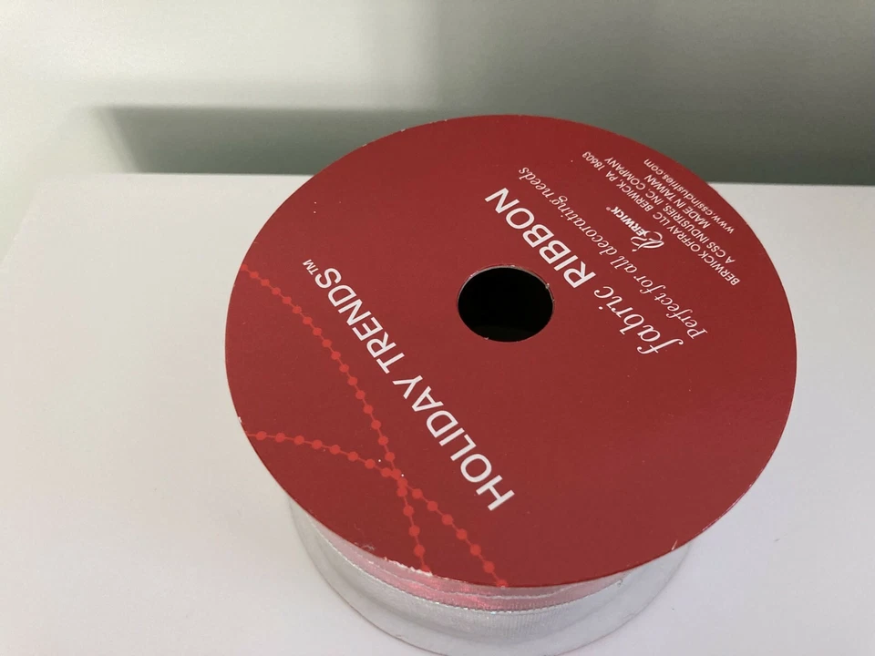 Cinta de tela roja/plateada/brillo Holiday Trends, NUEVA Foto 2 de 2