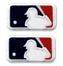 (2) MAJOR LEAGUE BASEBALL LOGO  - MLB - BASEBALL -  Embroidered Iron On Patches