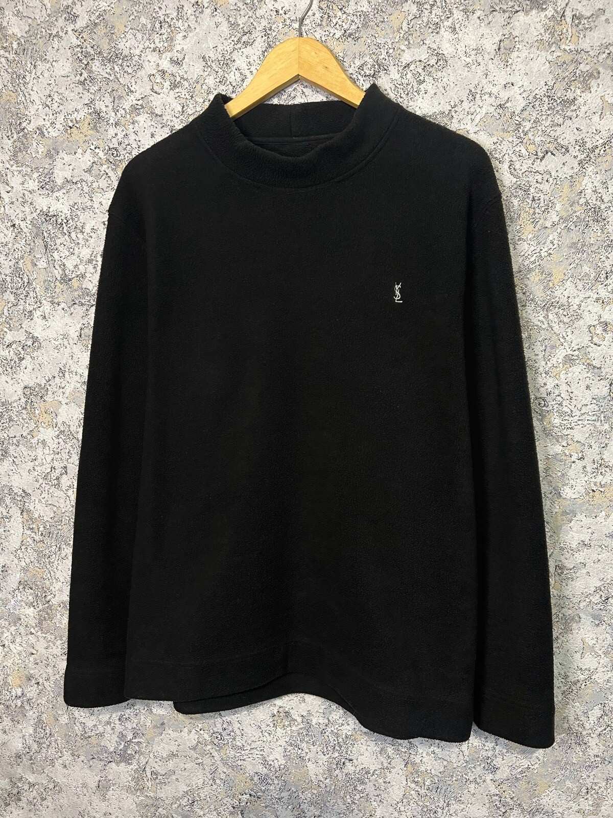 Maglione felpa uomo vintage Yves Saint Laurent YSL pile finto collo taglia L