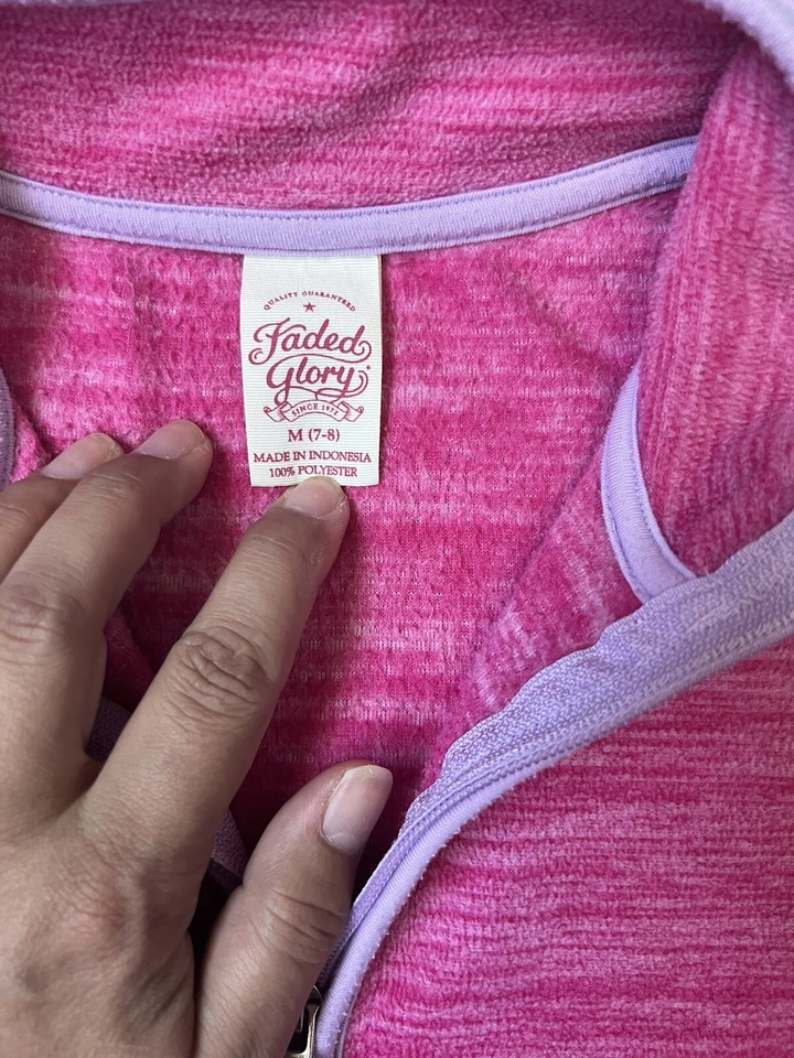 Sudadera Faded Glory Niñas Talla M (7/8) Rosa Manga Larga Foto 3 de 4