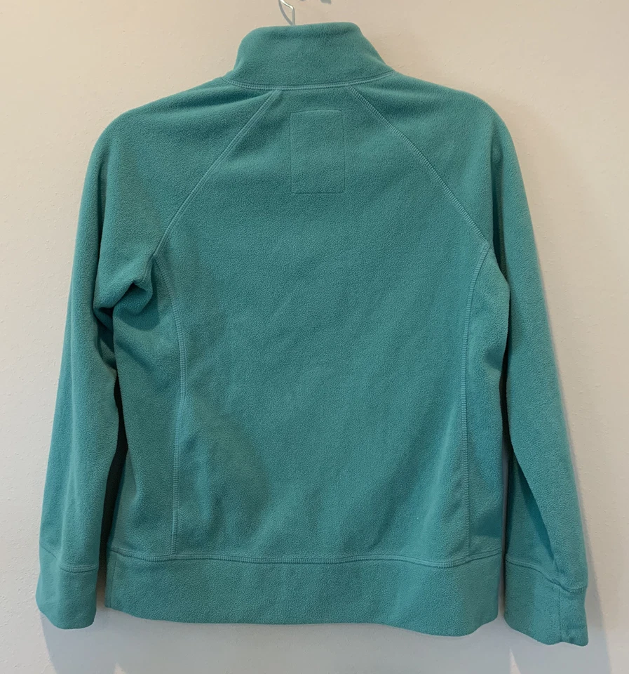 Life Is Good Womens XS Teal Green Fleece L/S 1/4 Zip Mock Neck Pullover Sweater - Image 2 of 4