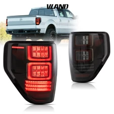 Smoke VLAND For 2009-2014 Ford F150 F-150 Pickup FULL LED Tail Light Brake Lamp