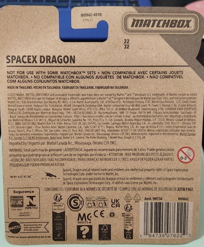 Matchbox Sky Busters SPACE X Dragon MATTEL - Picture 2 of 2
