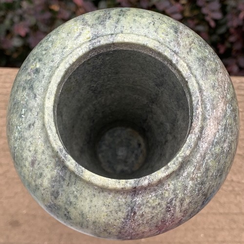 Green Marble Vase 8.25" Tall Heavy Elegant Decorative Home Décor Piece MCM - Picture 3 of 13
