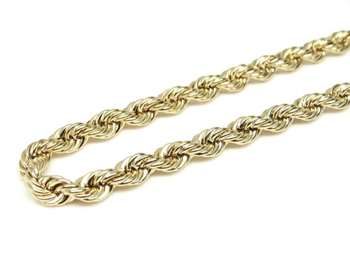 10K Hollow Gold Yellow Rope Chain 22 