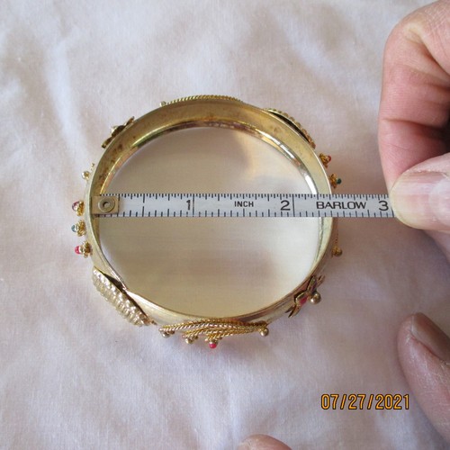 Bangle BRACELET KANGAN Elegant Kada 2.4" PATLA Gold PLATED Exotic Party Jewelry - Picture 2 of 4