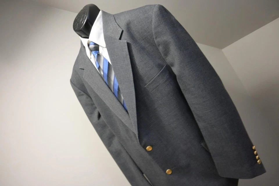 Blazer Chaqueta Deportiva Wimbledon Of England Botón Dorado Gris Para Hombre Talla 48 R Foto 3 de 4