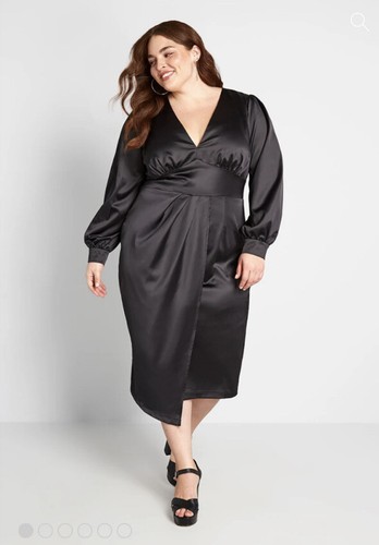 NWT ModCloth x Collectif Siren Times V-Neck Party Dress - Black - Size 12 - Picture 5 of 6