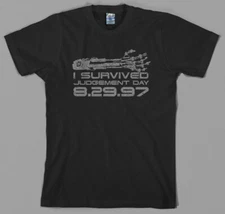 Terminator T Shirt survived judgement day t2 skynet cyberdyne schwarzenegger 800