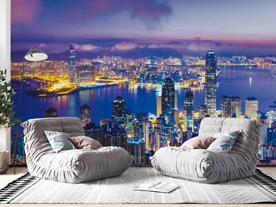 3D Night City View Wallpaper Wall Mural Removable Self-adhesive 1794