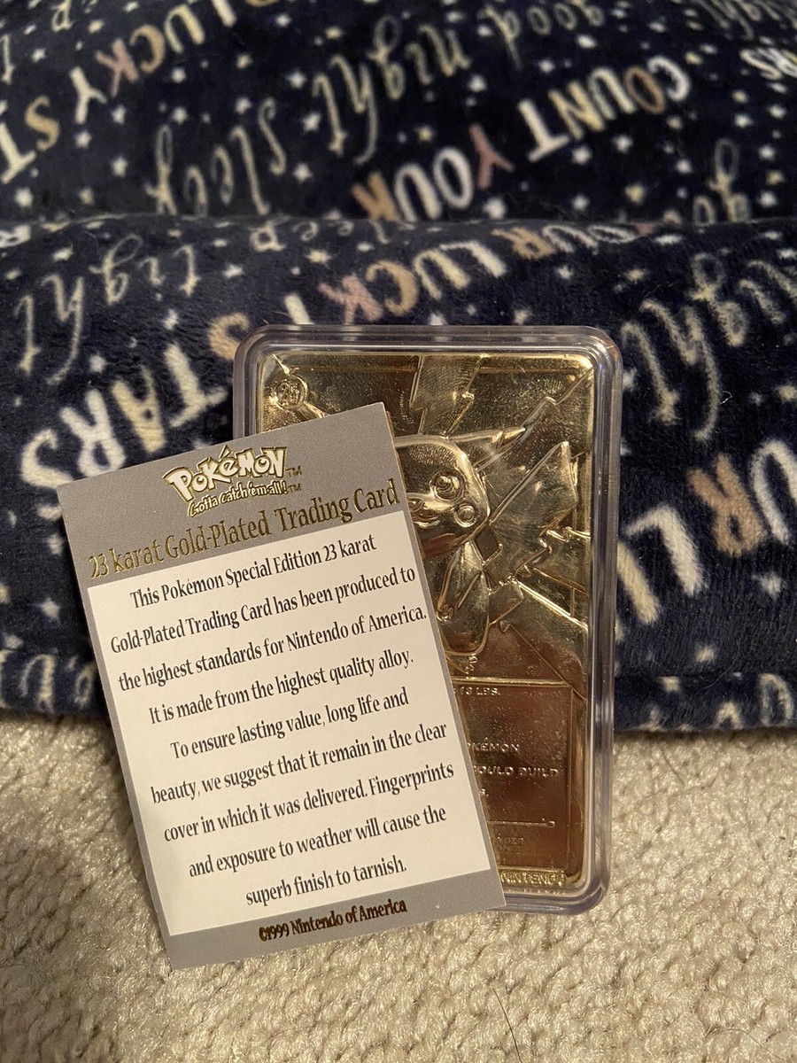 Pikachu - BK 23k Gold Plated Metal Promo Near Mint Pokemon Pikachu - BK 23k Gold Plated Metal Promo Near Mint Pokemon