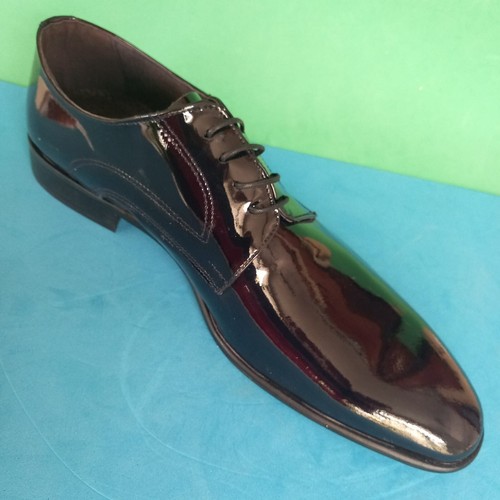 SCARPE UOMO CLASSICHE ELEGANTI NERE CERIMONIA nero lucide lacci 45 ITALIA - Foto 13 di 15