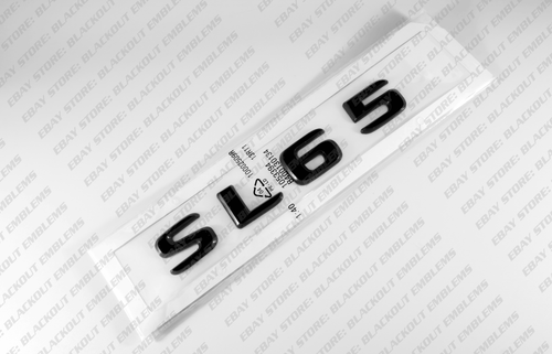 Gloss Black Trunk Lid Emblem Badge Logo Letters for Mercedes-Benz SL65 AMG R230 - Picture 4 of 4