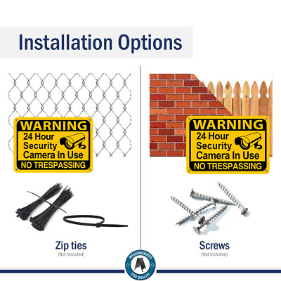 Seco Warning CCTV Cameras in Constant Operation Sign, 150mm x 200mm - 1mm Semi Rigid Plastic, Yellow