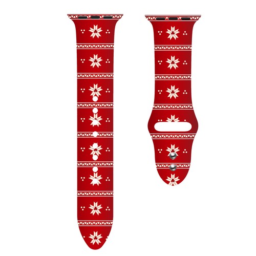 Silicone Straps For Apple Watch Series 6 SE 5 4 3 2 1 Christmas Wristwatch Band - Picture 19 of 157