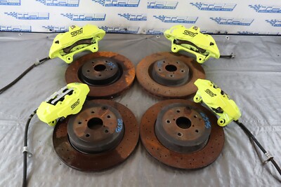 18-22 SUBARU WRX STI EJ257 OEM GREEN BREMBO BRAKE CALIPERS