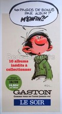 Affiche BD GASTON Franquin PLV Le Soir 65x119 cm