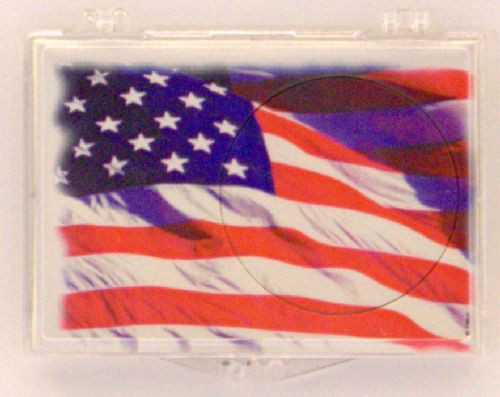 Silver Round Flag 2x3 Snap Lock Coin Holder, 3 pack - Picture 1 of 2