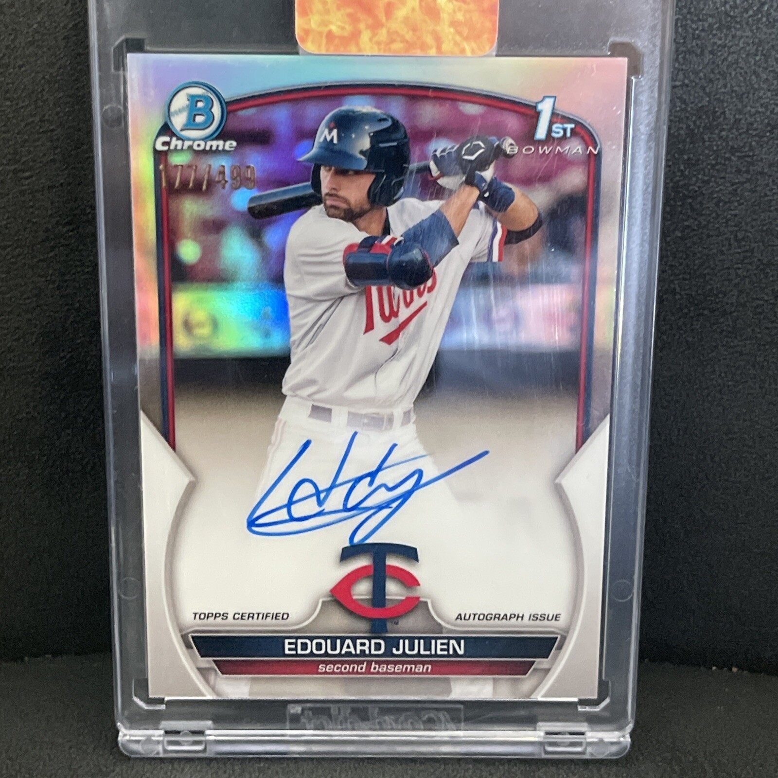 Edouard Julien 1st refractor auto /499 2023 Bowman Chrome Minnesota Twins