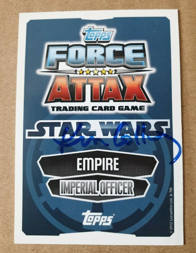 Star Wars KEN COLLEY Signed ADMIRAL PIETT Topps Force Attax Card TESB ROTJ - Image 2 of 2
