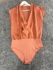 Costes Basic Women Blouse Size XS Tunic Top Short Sleeve Tunic Shirt Peach N336