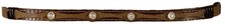 NEW Western Hatband - Brown with 4 Silver Round Conchos - Adjustable